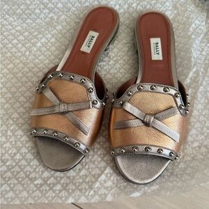 Bally Women's Metallic Slide Sandals